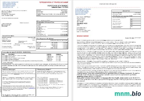 Szwajcaria Swiss National Bank SNB wyciąg z kredytu hipotecznego w formatach Word i PDF, 3 strony 1-2
